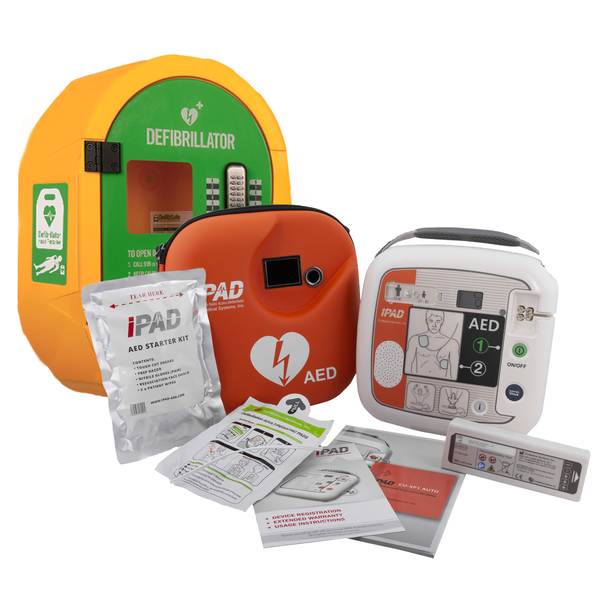 IPAD SP1 Fully Automatic Defibrillator with DefibSafe2 Cabinet