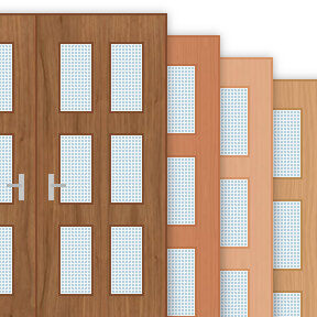 Buy 60 Minute Double Fire Door with 200x450mm Oblong Panes x 6