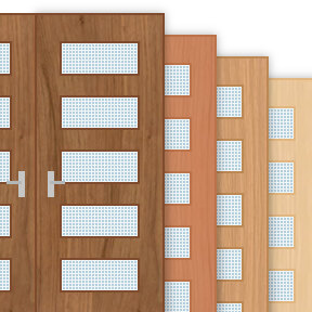 Buy 60 Minute Double Fire Door with 200x500mm Oblong Panes x 5