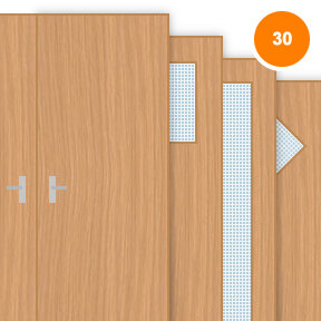 Buy Oak Veneer Double 30 Minute Fire Doors (FD30)