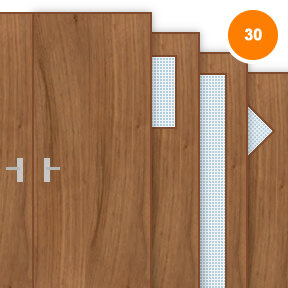Buy Walnut Veneer Double 30 Minute Fire Doors (FD30)