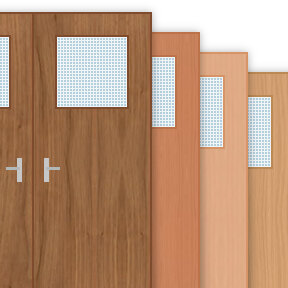 Buy 60 Minute Double Fire Door with 450x450mm Square Pane