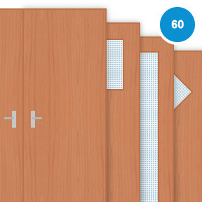 Buy Cherry Veneer Double 60 Minute Fire Doors (FD60)