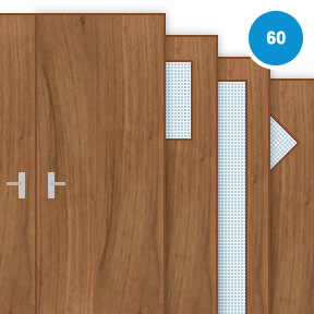Buy Walnut Veneer Double 60 Minute Fire Doors (FD60)