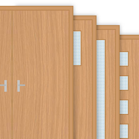 Buy Oak Veneer 60 Minute Double Fire Door Sets (FD60)